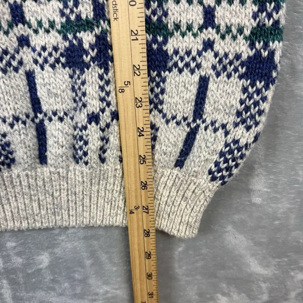 Vintage Authentic Issue 100% Cotton Plaid Sweater Men’s XL USA Made